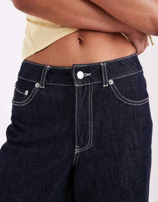 JJXX - Tokyo - Jort ample d'ensemble en jean à revers - Denim foncé, 3 de 5