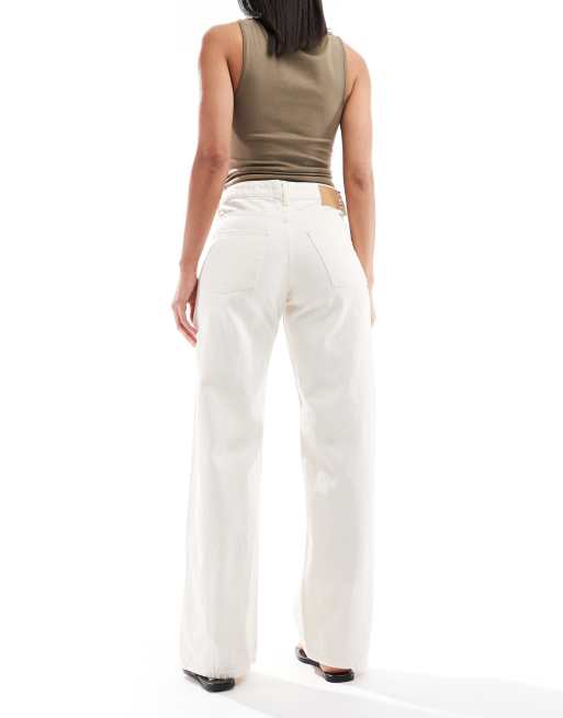 JJXX Tokyo low rise wide fit jeans in off white, 2 of 5