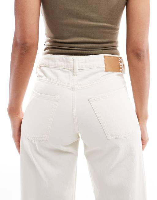 JJXX Tokyo low rise wide fit jeans in off white, 5 of 5
