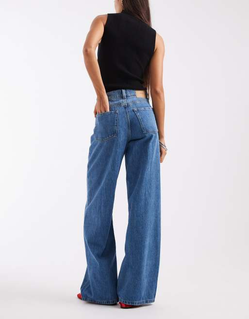 JJXX – Tokyo – Mellanblå vida jeans med hög midja, 3 av 5