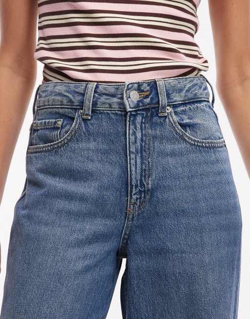 JJXX - Tokyo - Mellemblå forvaskede jeans med vide ben samt opsmøgninger, 5 af 5