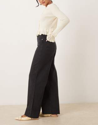Jjxx Tokyo Wide Fit Jeans In Black