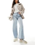 [JJXX] JJXX Tokyo wide fit jeans in bleached blue wash W32 L32 Light Blue Denim