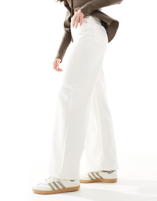 JJXX Tokyo wide fit jeans in off white