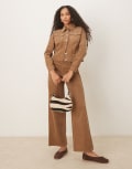 [JJXX] JJXX Tokyo wide fit pants in brown cord W24 L30 Otter