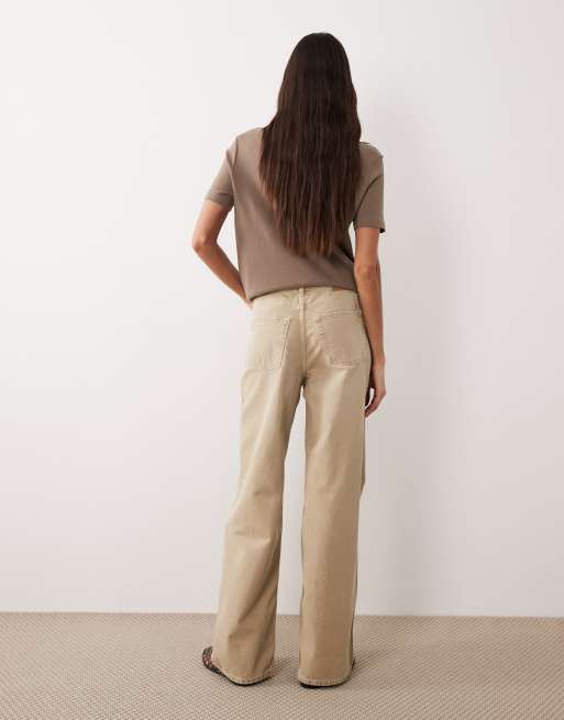 JJXX Tokyo wide leg jeans in cream, 2 of 5