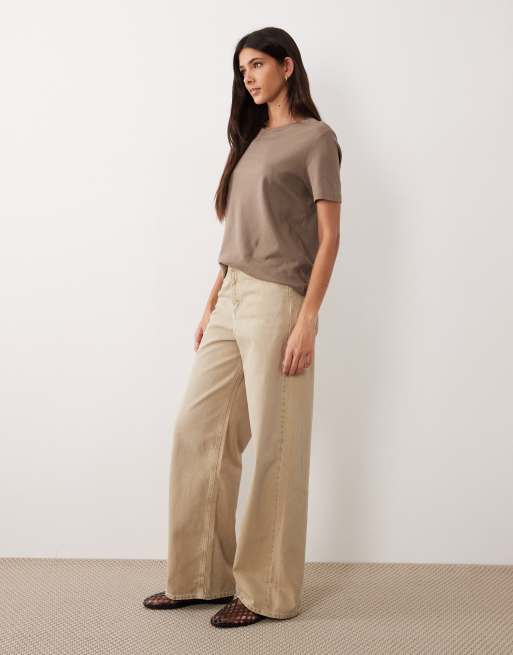 JJXX Tokyo wide leg jeans in cream, 3 of 5