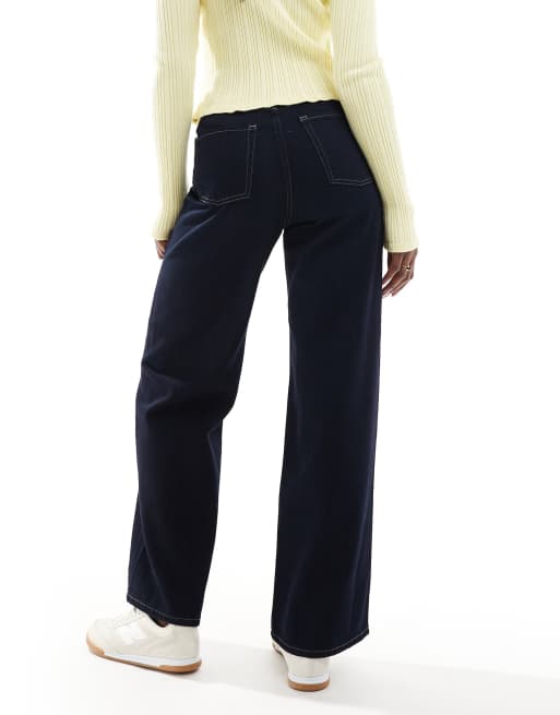 JJXX Tokyo wide leg jeans in dark blue denim, 2 of 5
