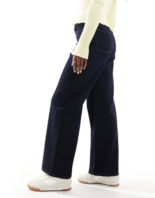 JJXX Tokyo wide leg jeans in dark blue denim, 3 of 5