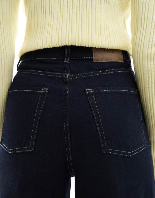 JJXX Tokyo wide leg jeans in dark blue denim, 4 of 5