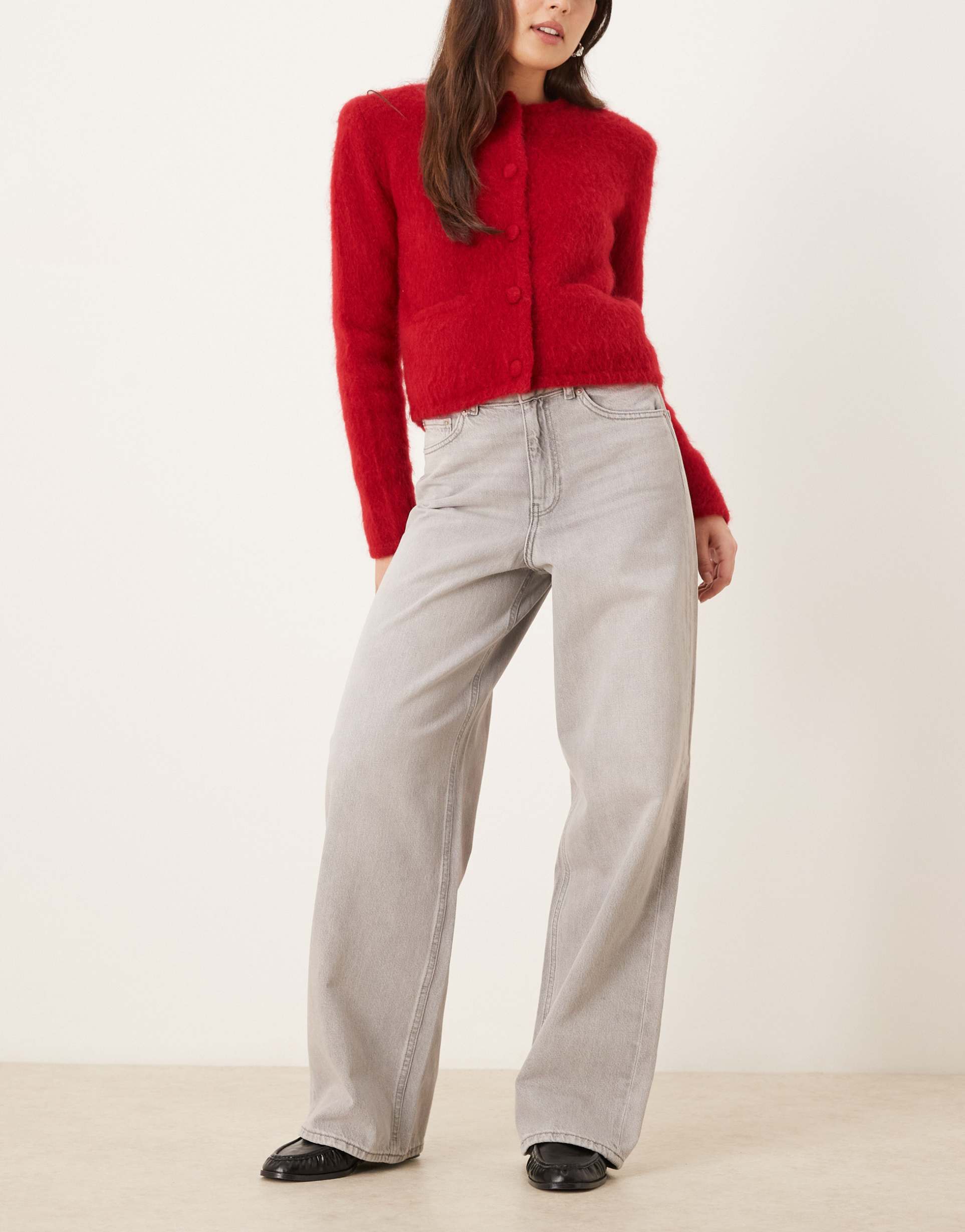 jjxx tokyo wide leg jeans in light gray