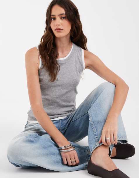 JJXX top a doppio strato con collo alto grigio - view 1