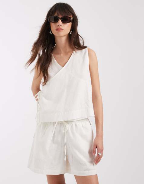 JJXX - Top bianco con laccetti in coordinato - view 1