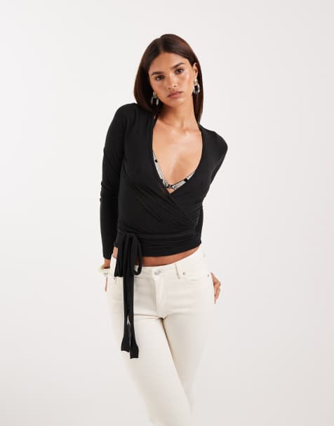 JJXX - Top cache-cœur style ballerine - Noir - view 1