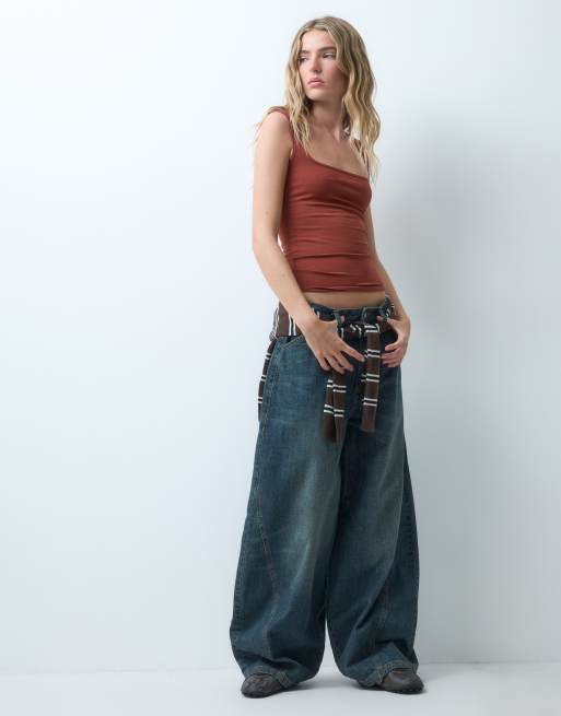 JJXX top con scollo quadrato color ruggine, 2 di 4