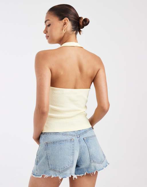 JJXX - top halter amarillo pastel, 4 de 4