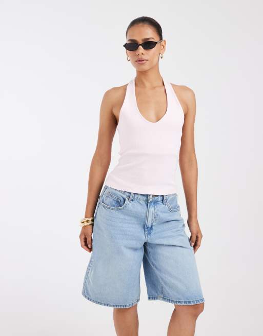 JJXX top z dekoltem typu halter w jasnoróżowym kolorze, 1 z 4