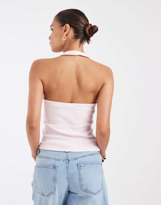 JJXX top z dekoltem typu halter w jasnoróżowym kolorze, 4 z 4