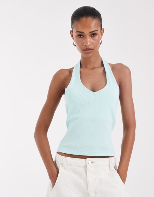 JJXX top z dekoltem typu halter w jasnym aqua, 2 z 4