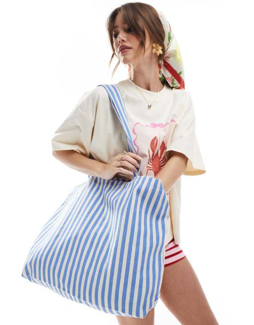 JJXX – Torba typu tote w niebieskie paski
