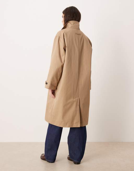 JJXX trench coat with contrast collar in beige, 4 of 4