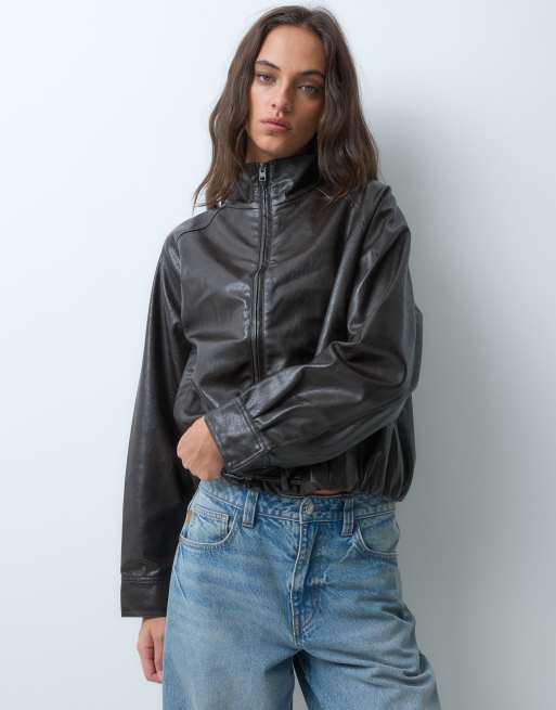 JJXX veste à col cheminée marron foncé, 2 de 5