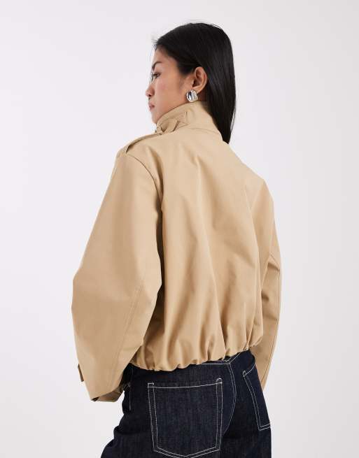 JJXX - Veste courte style trench à col montant - Beige, 4 de 4