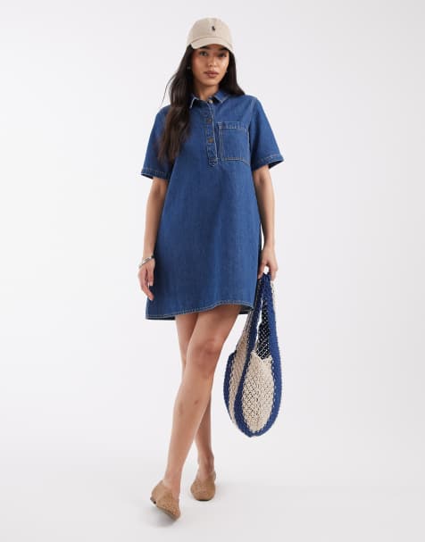 JJXX - Vestito corto in denim blu medio - view 1