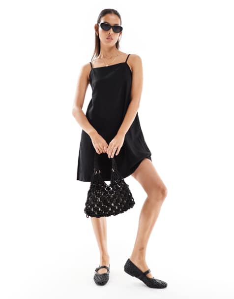 JJXX - Vestito corto nero in misto lino - view 1