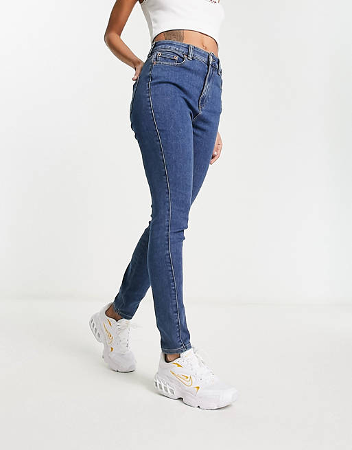 JJXX Vienna high waisted skinny jeans in mid blue | ASOS