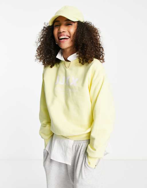 JJXX vintage look logo sweatshirt in bright yellow ASOS