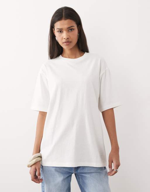 JJXX – Vit t-shirt i oversize med tomattryck baktill, 3 av 4