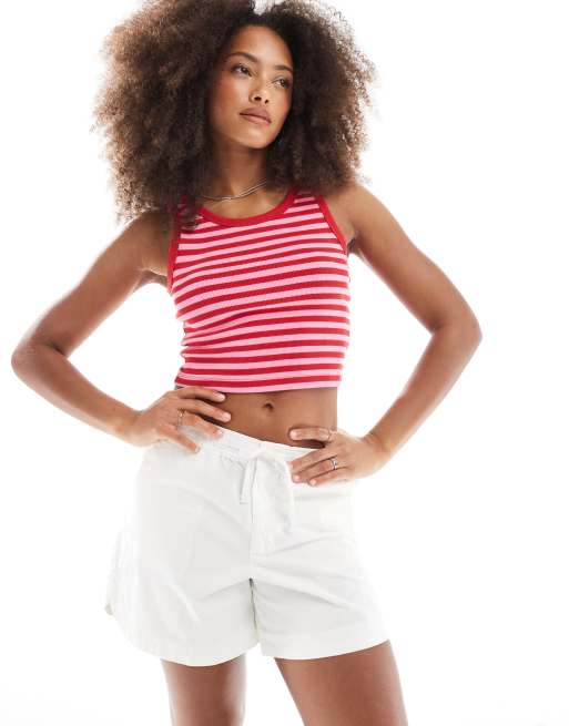 JJXX waistband denim shorts in white, 3 of 5