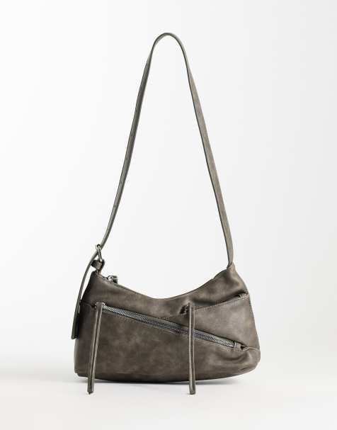 JJXX washed buckle shoulder bag in brown - view 1