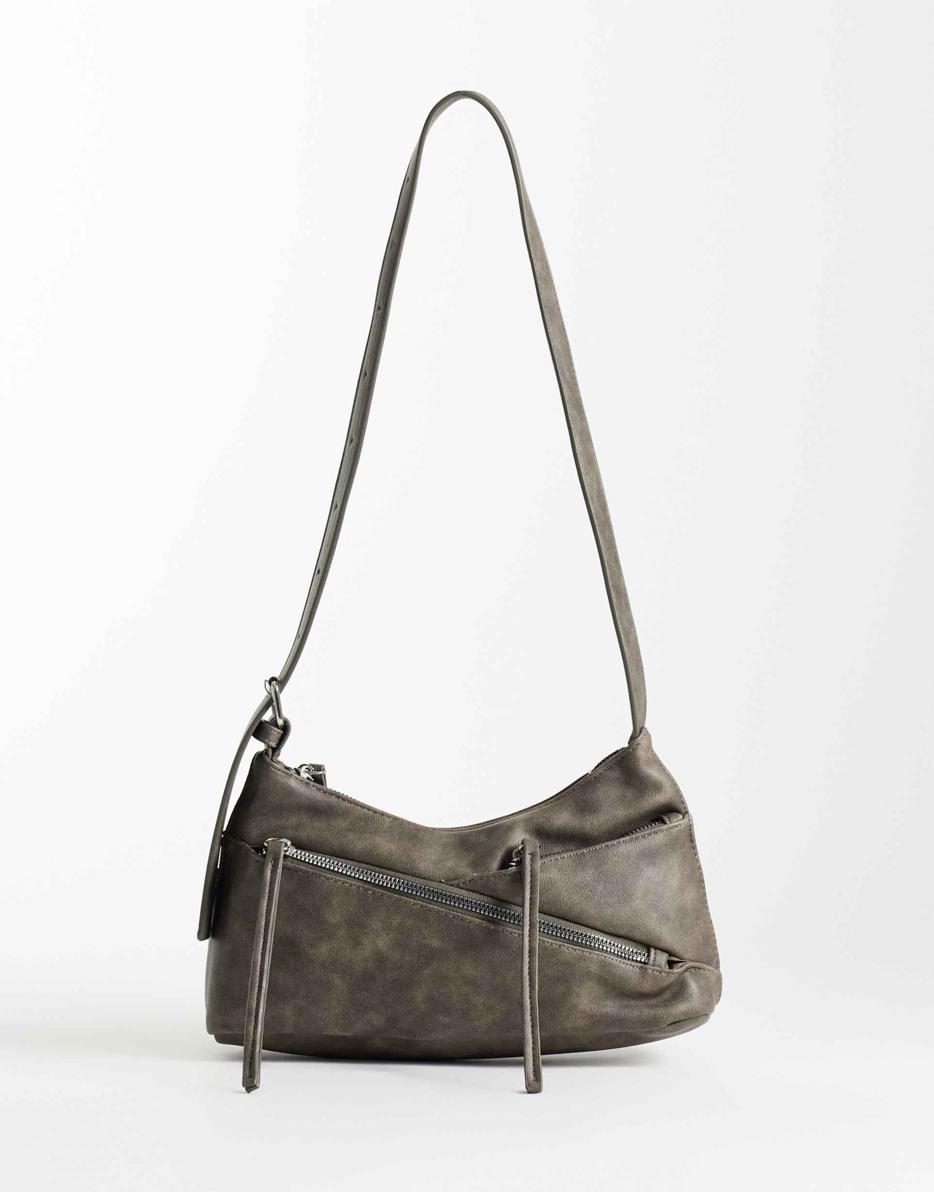 jjxx washed buckle shoulder bag in brown