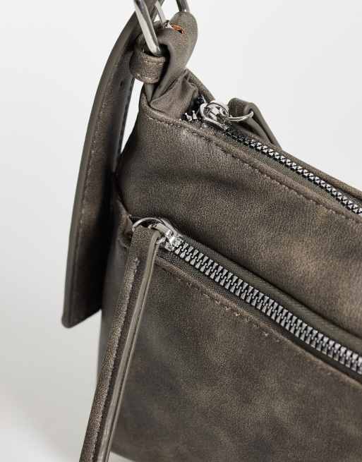 JJXX washed buckle shoulder bag in brown , 3 of 4