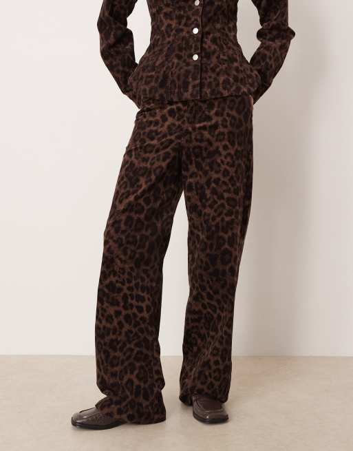 JJXX – Weit geschnittene Cordhose mit dunklem Leopardenmuster, Kombiteil, 5 von 5