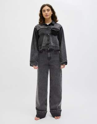 JJXX - Weit geschnittene Denim-Jeans in Grau