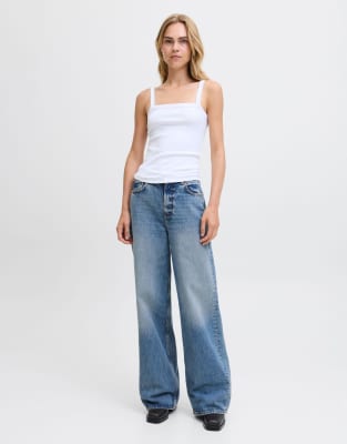 JJXX - Weit geschnittene Denim-Jeans in Mittelblau