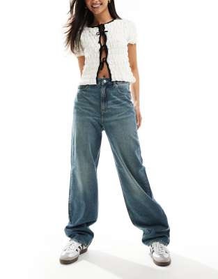 JJXX - Weite Jeans im 90er-Stil in mittlerer Waschung-Blau