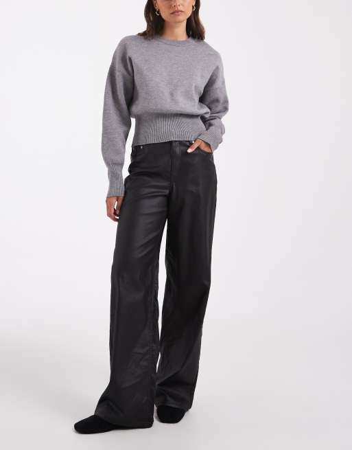 JJXX wide fit high waisted trouser in black, 2 of 5