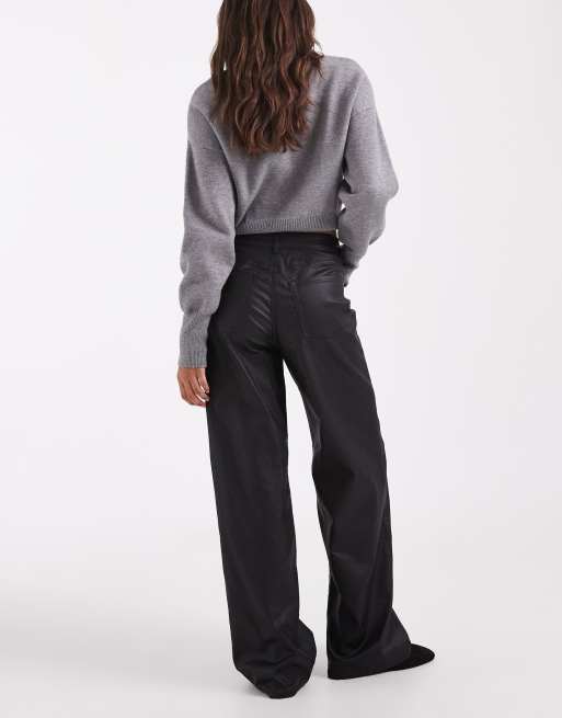 JJXX wide fit high waisted trouser in black, 3 of 5