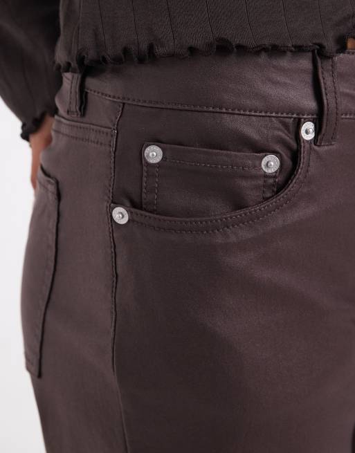 JJXX wide fit high waisted trouser in brown, 5 of 5