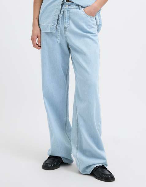 JJXX Wide-fit jeans in light blue denim - view 1