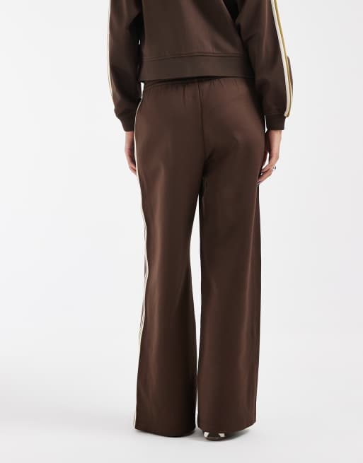 JJXX wide fit pants with stripe detail in brown, 5 of 5
