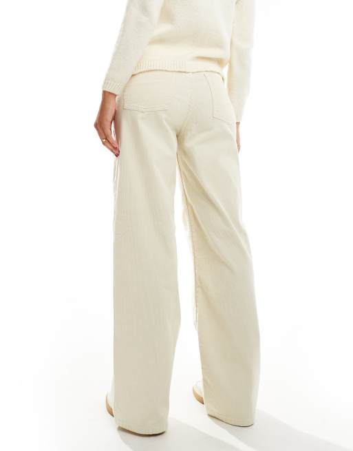 JJXX wide leg cord trouser in cream, 4 of 5