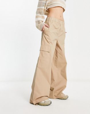 JJXX wide leg parachute pants in beige - ASOS Price Checker