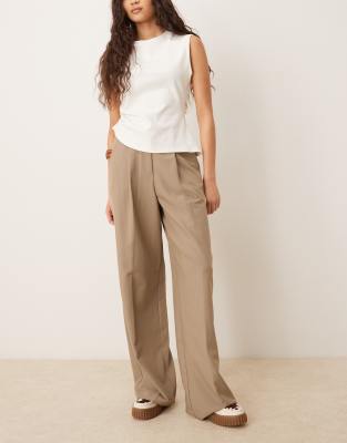 Jjxx Wide Leg Tailored Pants In Neutral