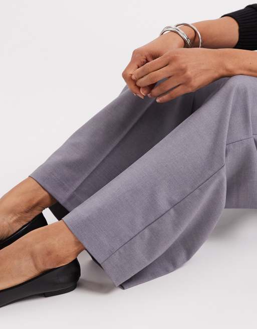 JJXX wide leg tailored pants in grey, 4 of 5