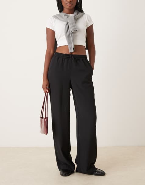 JJXX wide leg trousers in black - view 1